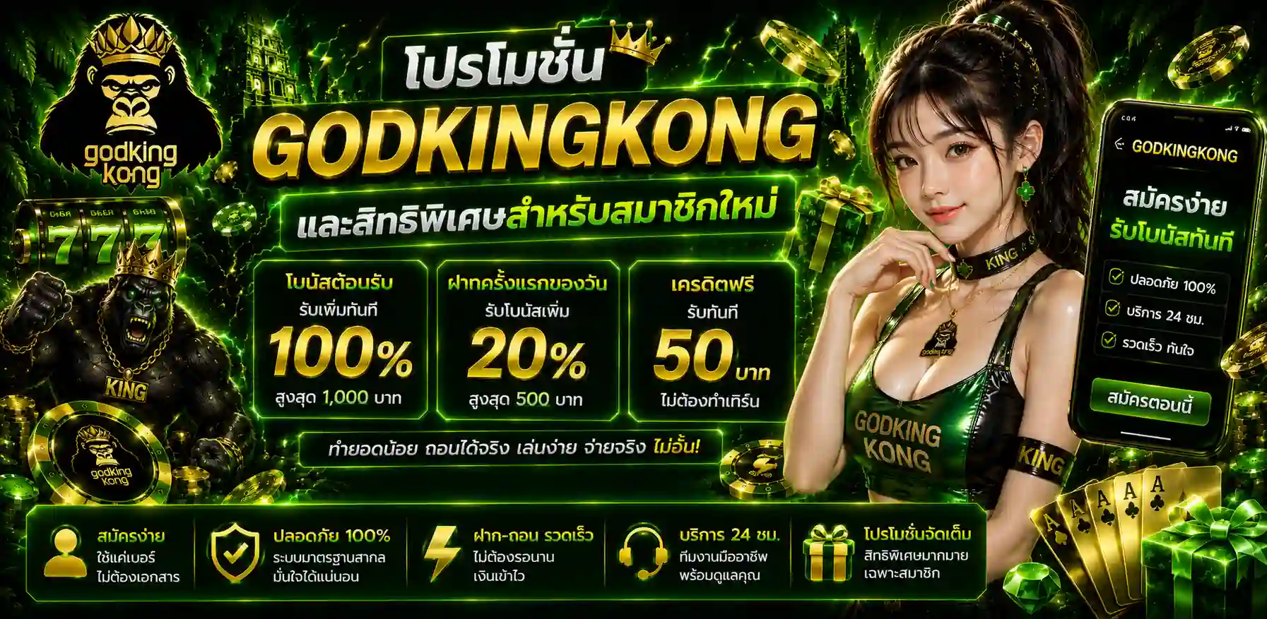 GODKINGKONG สล็อตเว็บตรง ระบบออโต้ เล่นได้ทุกเวลา